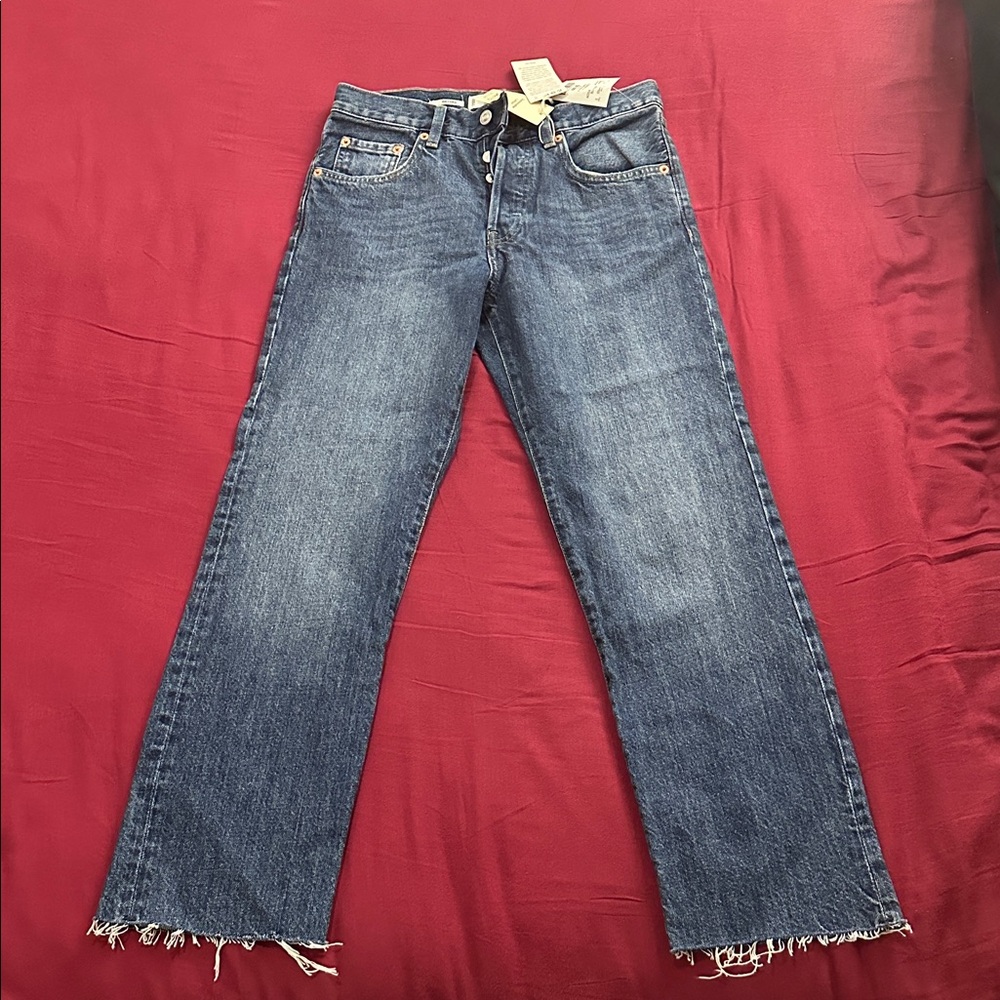 Mango Blue Straight Leg Jeans